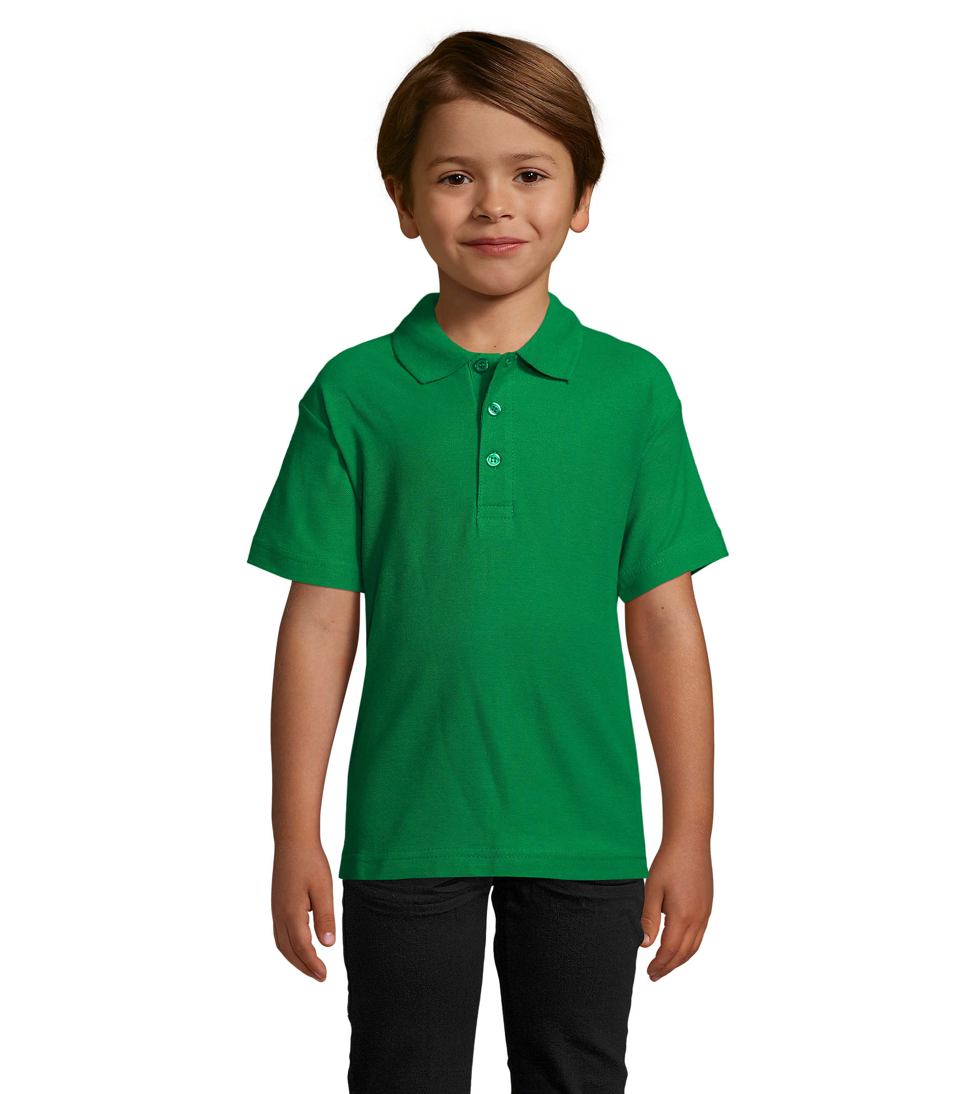 Polo enfant personnalisé coton 170g - SUMMER Vert Prairie